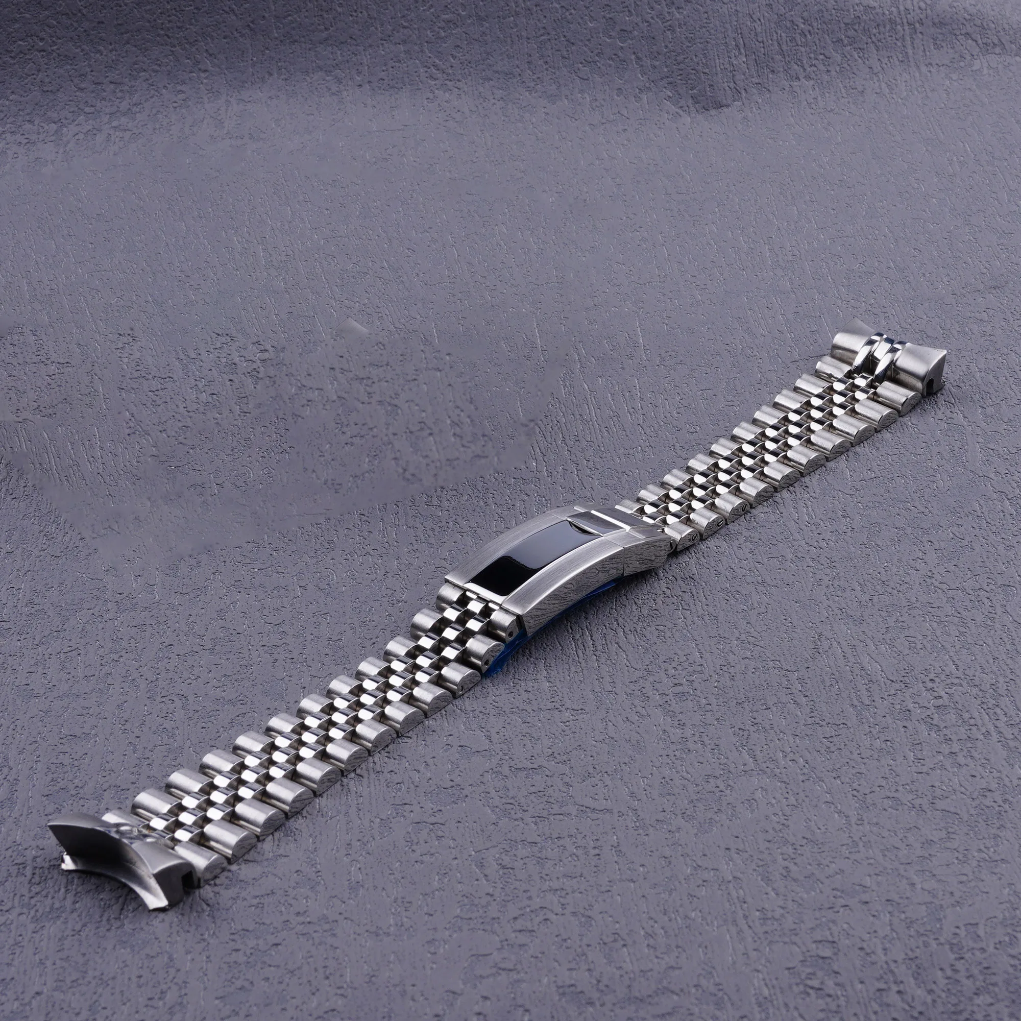 CARLWET 22mm Silver 316L Steel Solid Curved End Screw Links With Oyster Clasp Jubilee Bracelet Strap For MDV-106  MDV-106B Watch