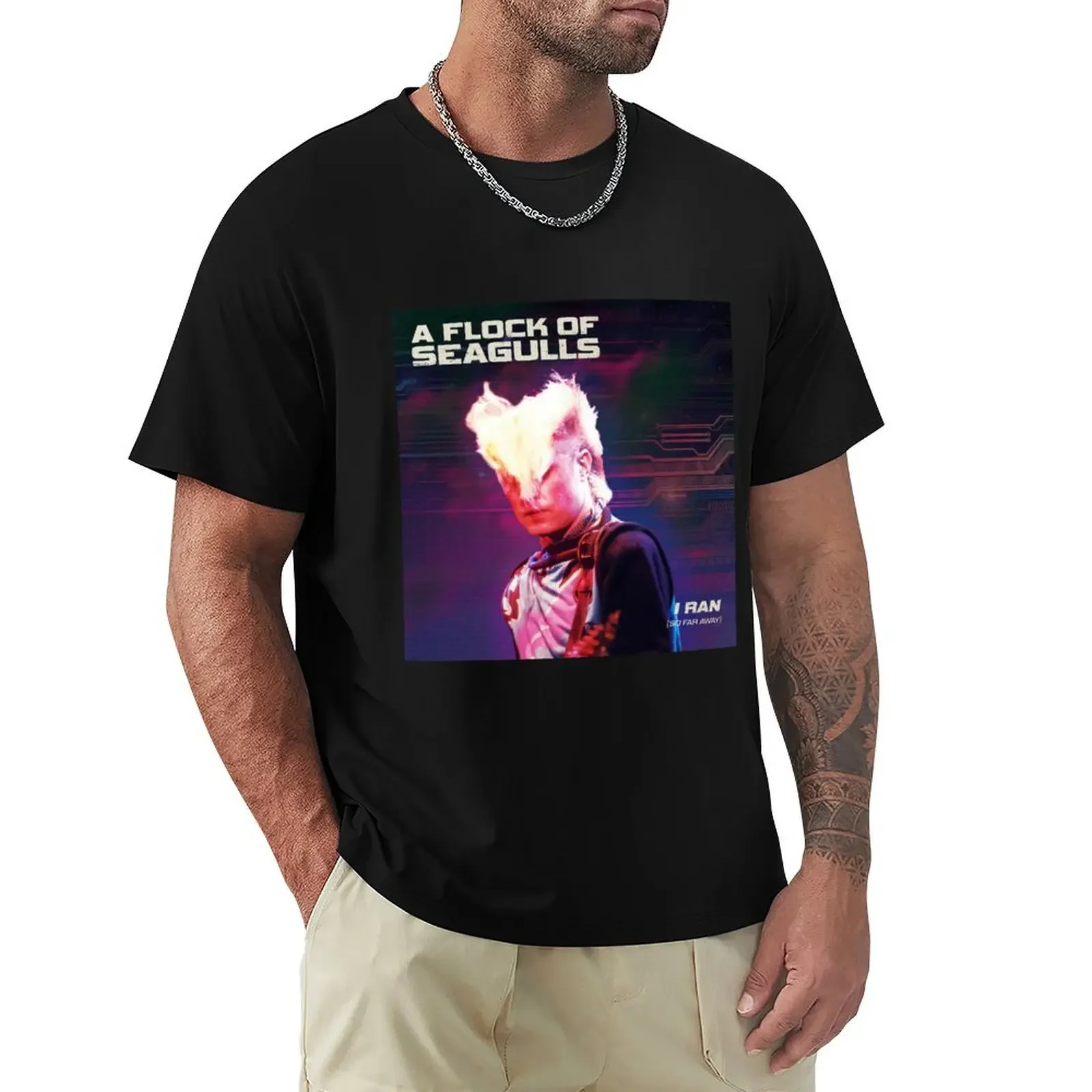 

a flock of seagulls T-Shirt blacks sweat mens t shirt graphic