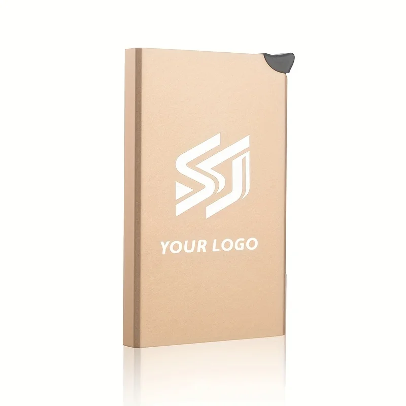 Personalisierter RFID-blockierender Pop-Up-Kartenhalter Minimalistisches Aluminium-Portemonnaie für Damen und Herren Kreditkartenetui Reisebörse Individuelle Geschenke – Detail 9