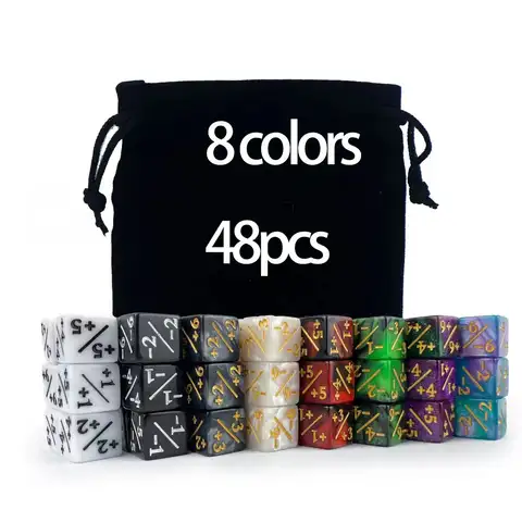 48 Pcs Magic The Gathering MTG Counter Dice Marble Bulk Life Counters Tokens Dice CCG Creature Stats