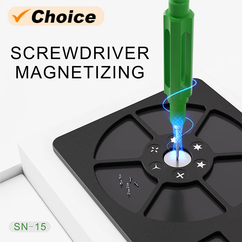 MIJING SN-15 Magnetic Screw Storage Plate for Mobile Phone Aluminum Alloy Small Parts Organizer Multi-Grid Screw Sorting Tray