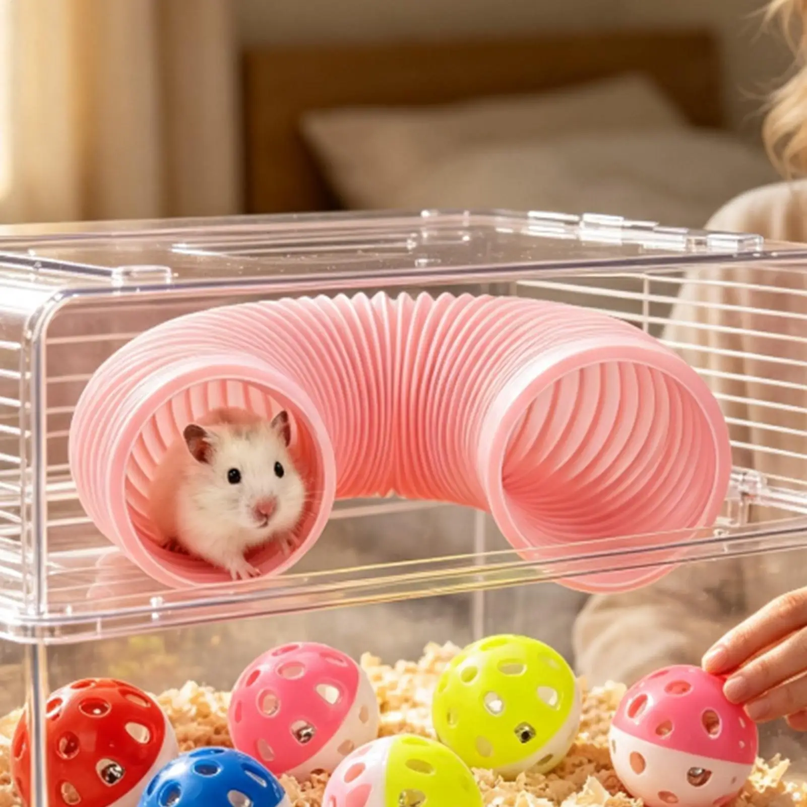 Hamster Tubes Foldable Small Animal Exercise Training Toys Hamster Cage Tunnels For Gerbil Pet Rabbit Ferret Cage Play Exercise