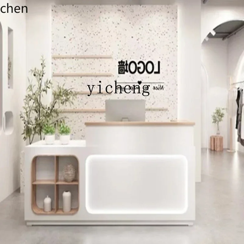 HXL Modern Cashier Bar Counter Beauty Salon Clothing Store Counter Store Small Company Reception Desk