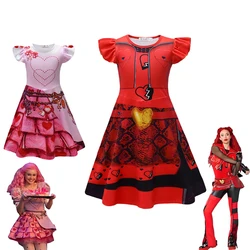 A ascensão da roupa vermelha infantil, D-descendentes 4, fantasia de cosplay menina, manga curta, vestido de princesa, festa, novo filme