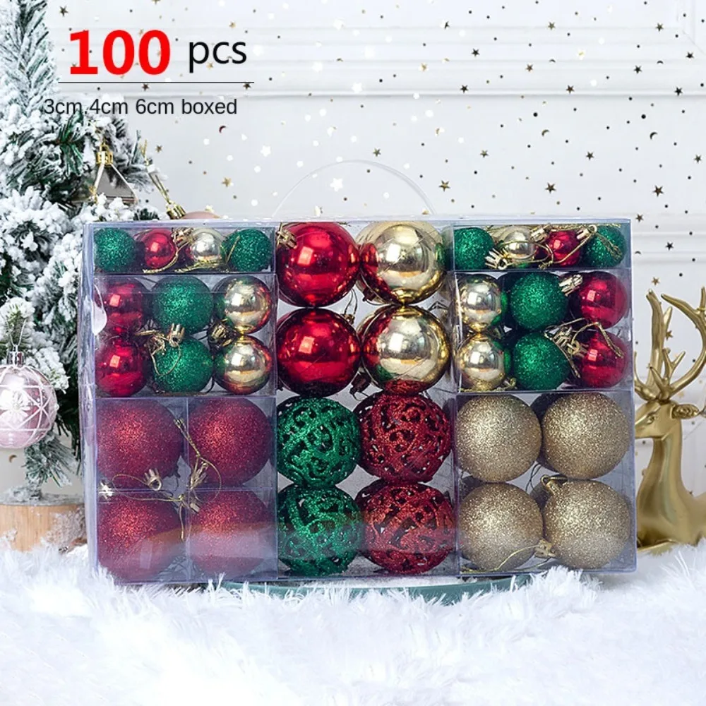 High-quality Plastic Christmas Ball Set 3-6cm Suspensable Xmas Ornament Ball 8 Colors Xmas Baubles Home