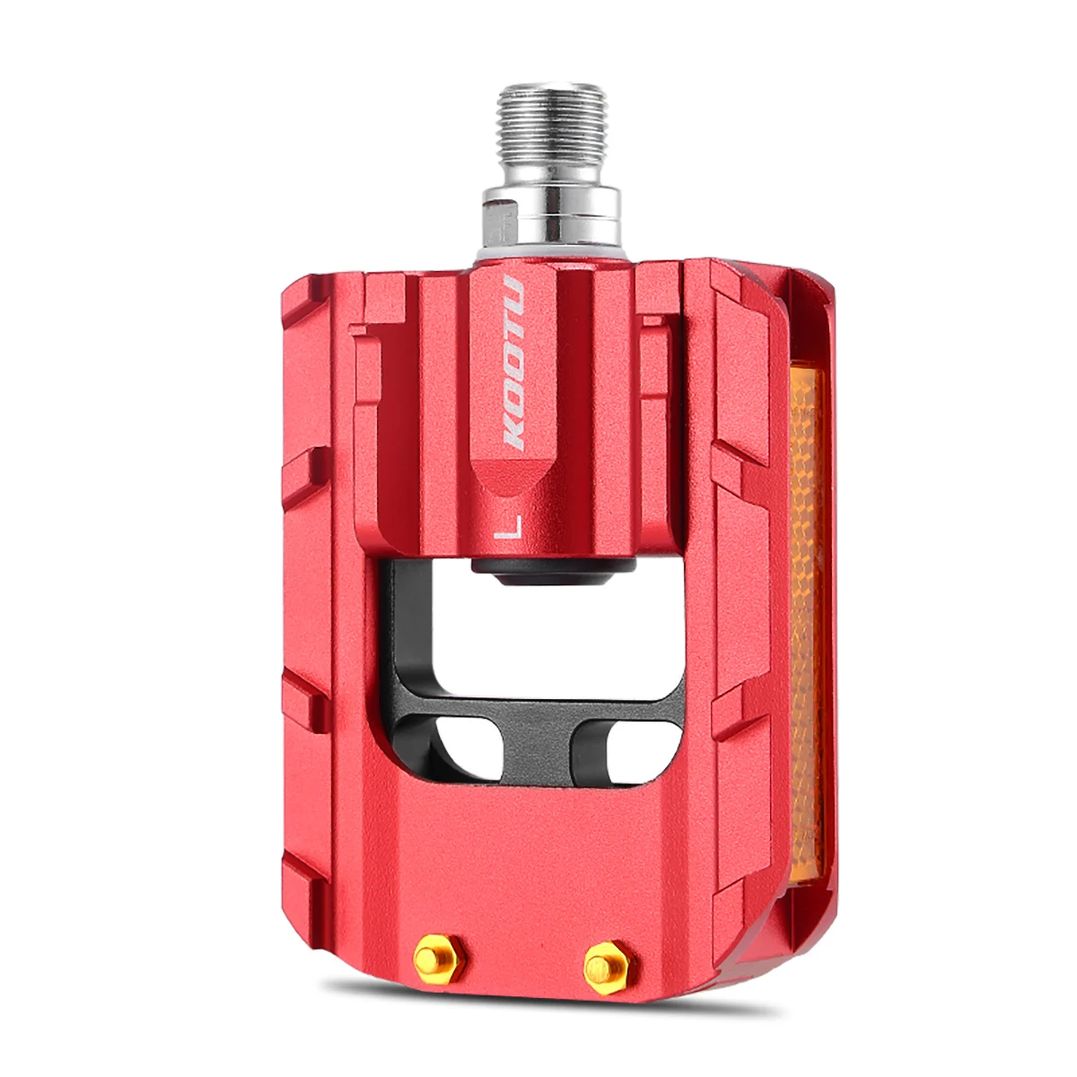 KOOTU Folding Bike Pedals Full Aluminum Bicycle Pedal Red/Silver Seal Bearing Pedal for Bmx 9/16 Universal Foldable Pedal