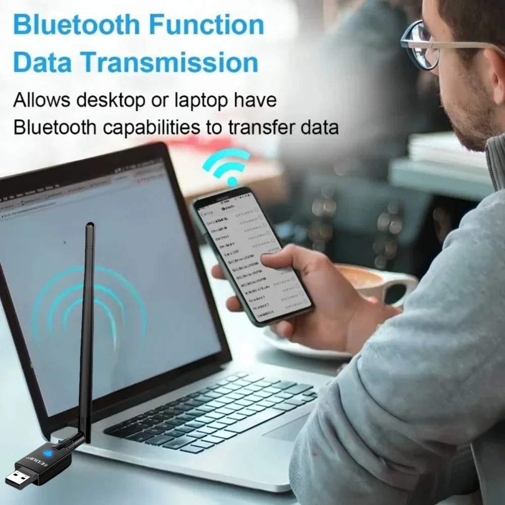 AX900 USB WiFi Adapter Dual Band Bluetooth 5.3 2 in 1 Wi-Fi 6 Dongle Wireless Receiver For PC/Laptop Driver Free For Win10/11