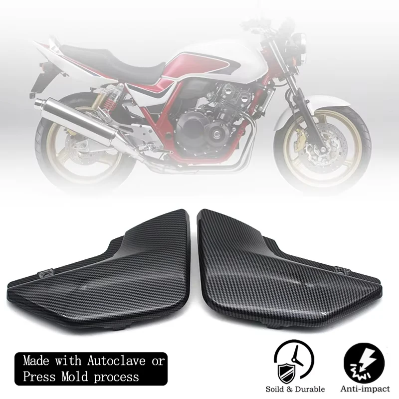 

Motorcycle ABS PLASTIC Hydro Dipped Carbon Fiber Finish Fairing Body Battery Side Cover For HONDA CB 400 VTEC 1 2 1999 2002