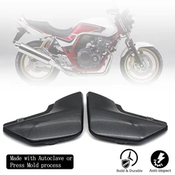 Motorcycle ABS PLASTIC Hydro Dipped Carbon Fiber Finish Fairing Body Battery Side Cover For HONDA CB 400 VTEC 1 2 1999 2002