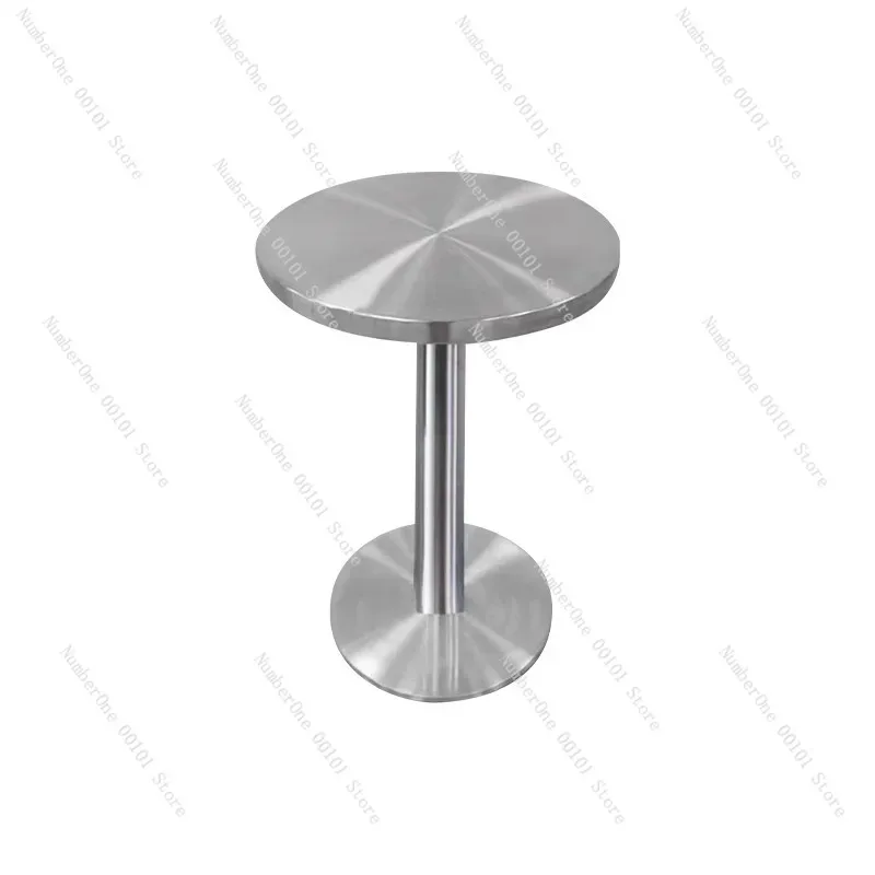 Solid Stainless Steel Industrial Style Round Square Dining Table and Chair Set Cafe Restaurant Milk Tea Dessert Shop Balcony