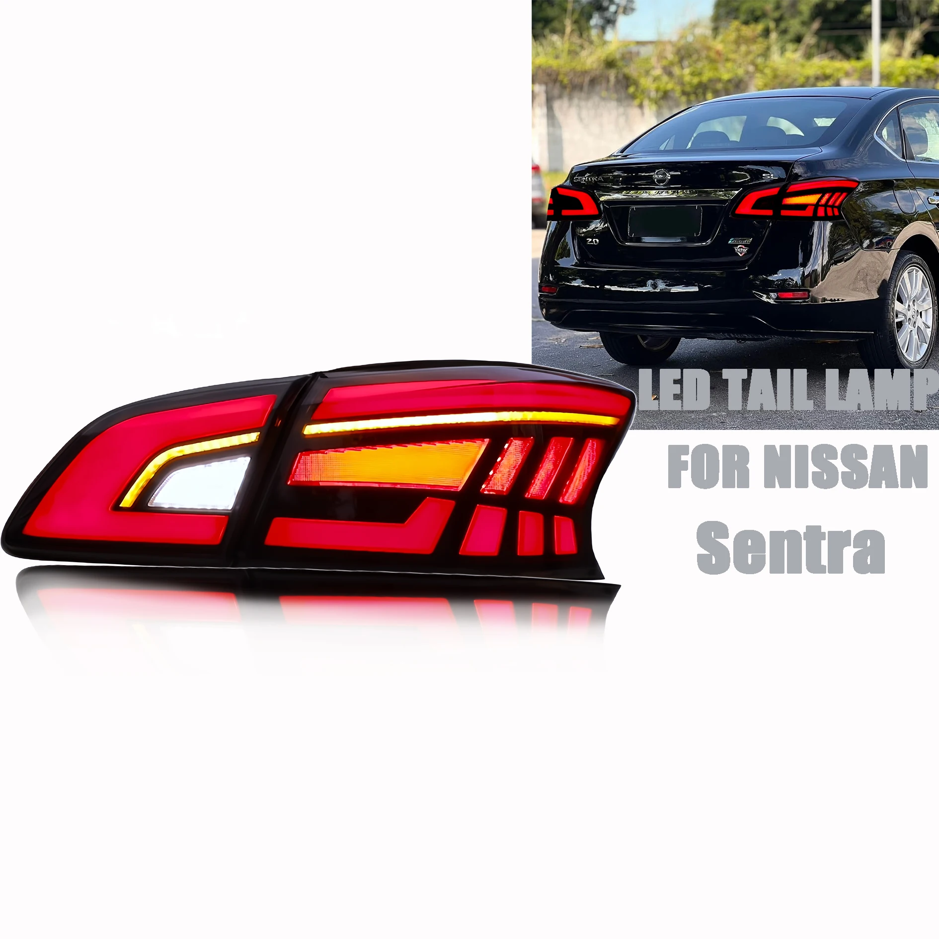 

ZAIQU Upgrade Modified LED Rear Lamp Assembly for Nissan Sylph Y 2015 Taillight Taillights Back Lamp Back Light for Sylphy 20
