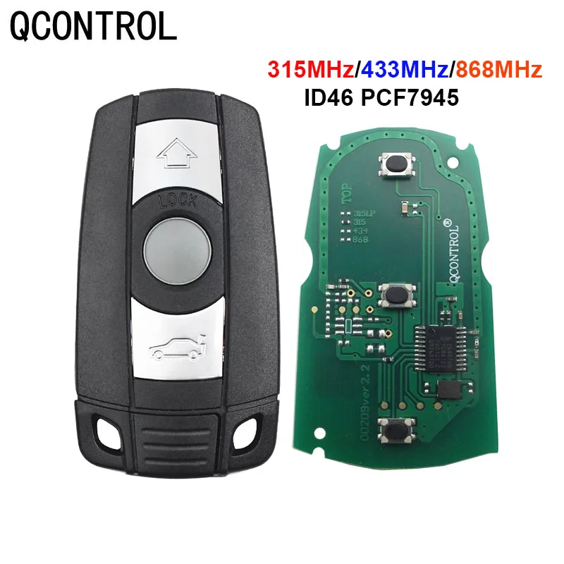 QCONTROL remote Key 315MHz/315LP 433MHz 868MHz for BMW 3 5 Series X1 X5 X6 Z4 E60 E70 E71 E91 E92 CAS3 With ID7945/7953 Chip