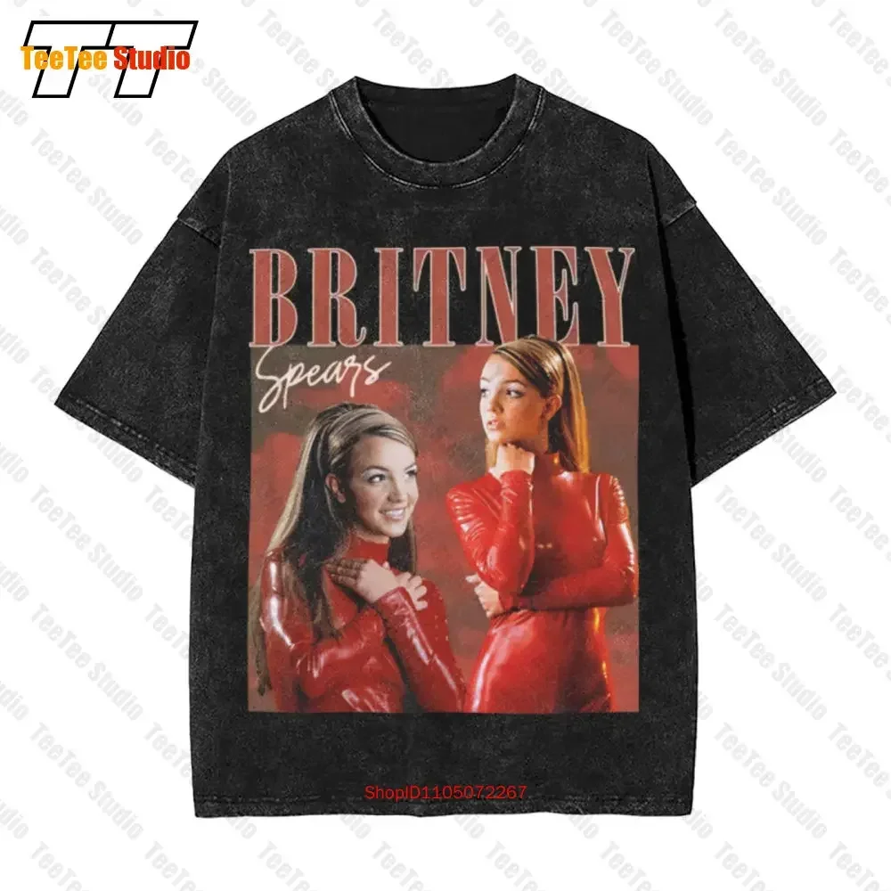 Britney Pop Culture Britney Spears Hit Me Baby One More Time Oop Camiseta vintage de gran tamaño WSD4