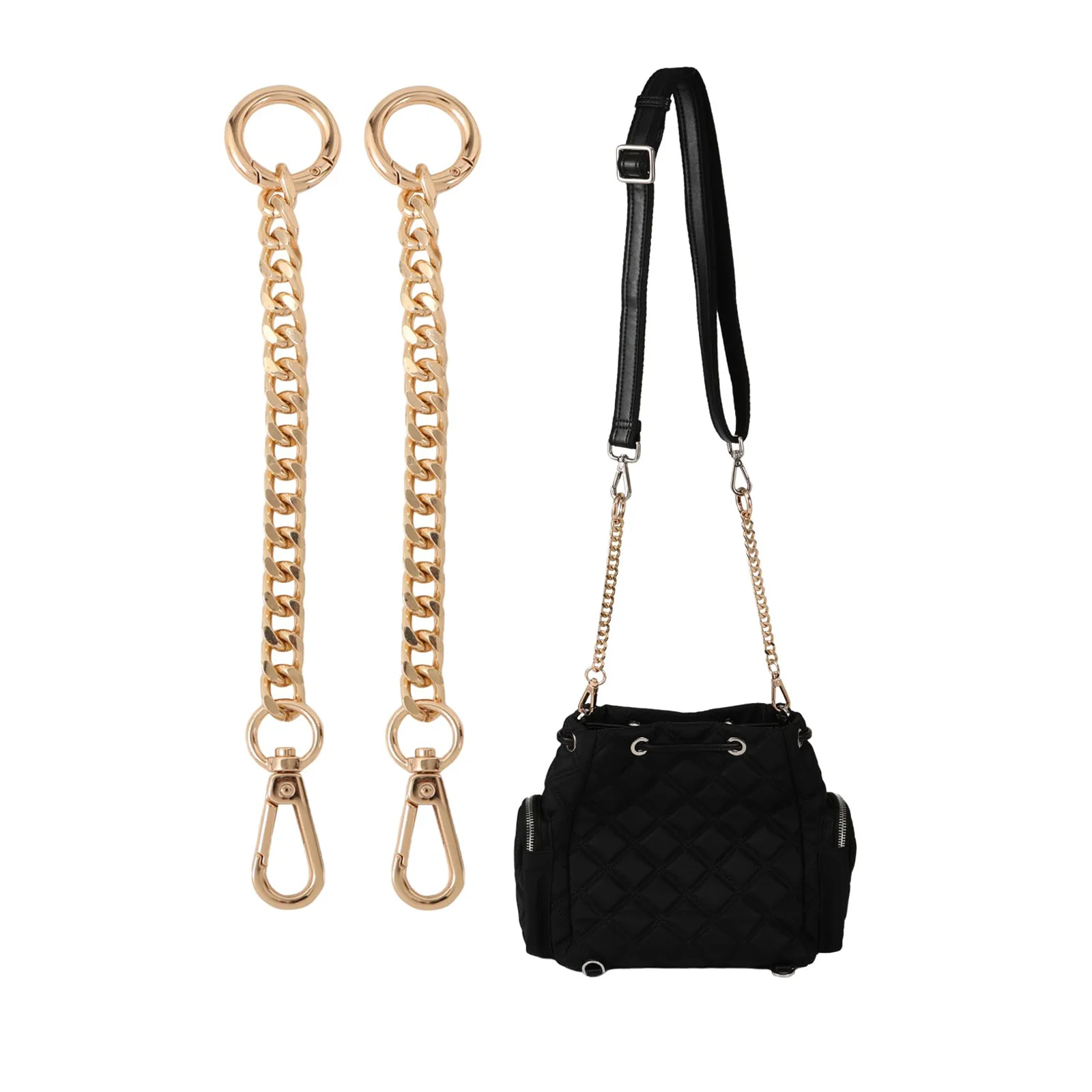 

HOLIN Purse Strap Extender Bag Chain Light Gold Metal Bag Replacement Handbag Chain with Spring Buckle for Handbags Shoulder Bag