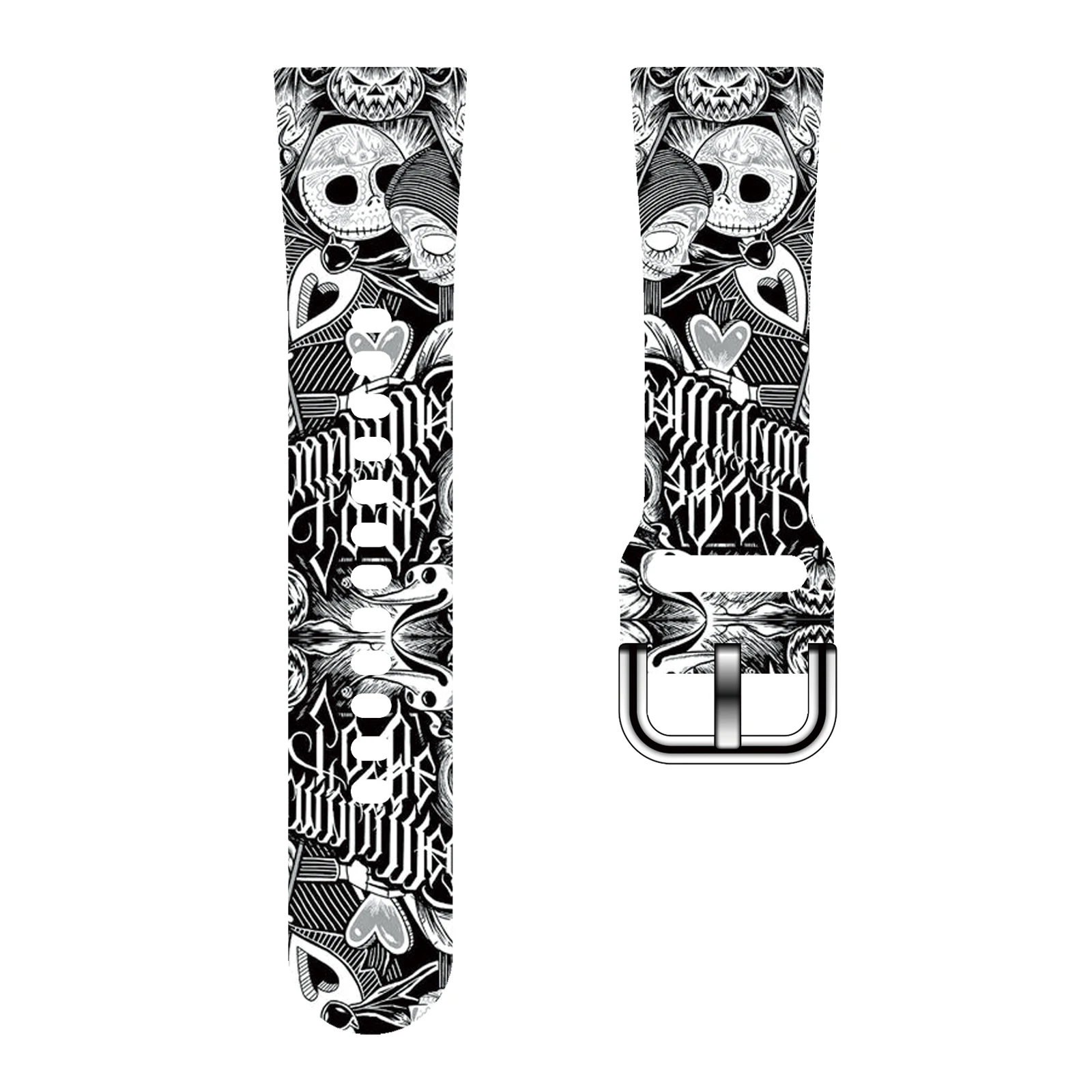 

Skull Pumpkin Printed Strap for Fitbit Versa 2/1 Watchband Replaceable Bracelet for Versa 4/3 Watch Band for Women as a Gift