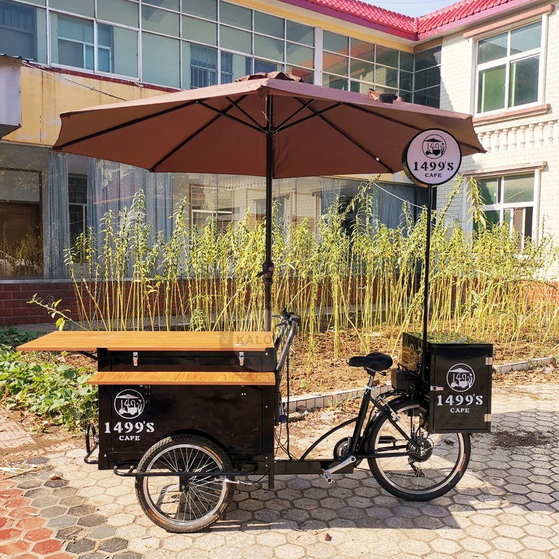 Europe Style 3 Wheel Coffee Tricycle Umbrella Coffee Bike Cafe Cart For Sale