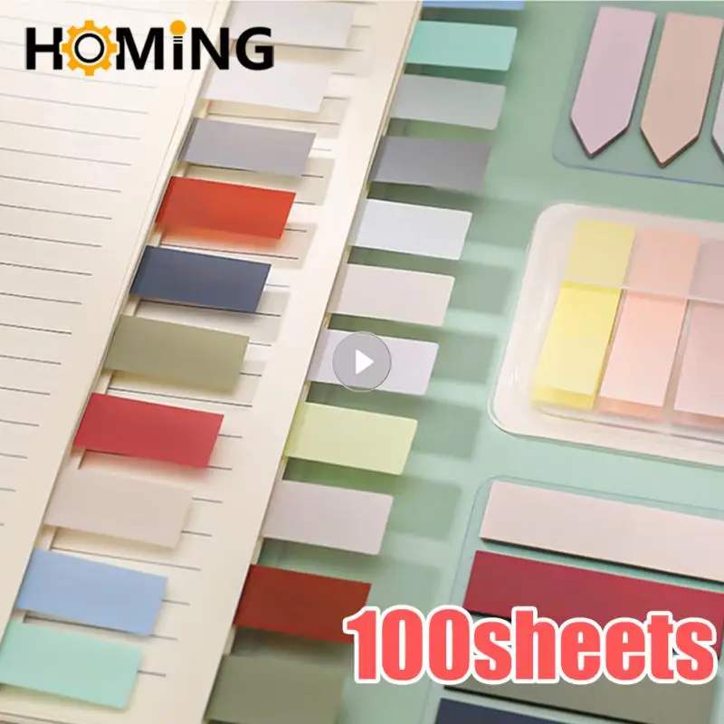 100 Sheets Macaron Color Sticky Notes Paster Sticker Index Flags Key Points Label Bookmark School Office Supplies Stationery