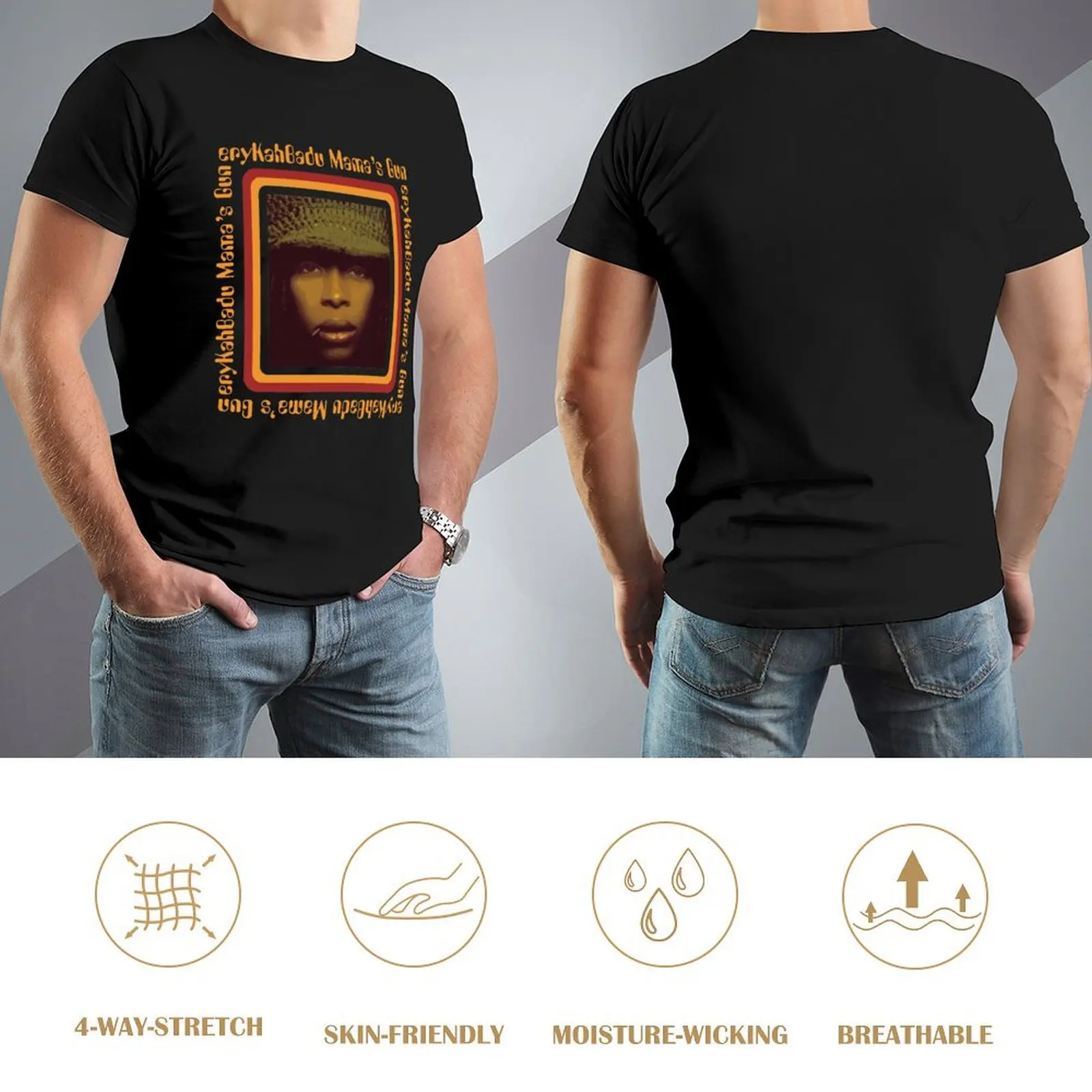 BowersJ Erykah Badu Mama_s Gun Men_s T-Shirt cute clothes Man t-shirt funny t shirts men - view 4