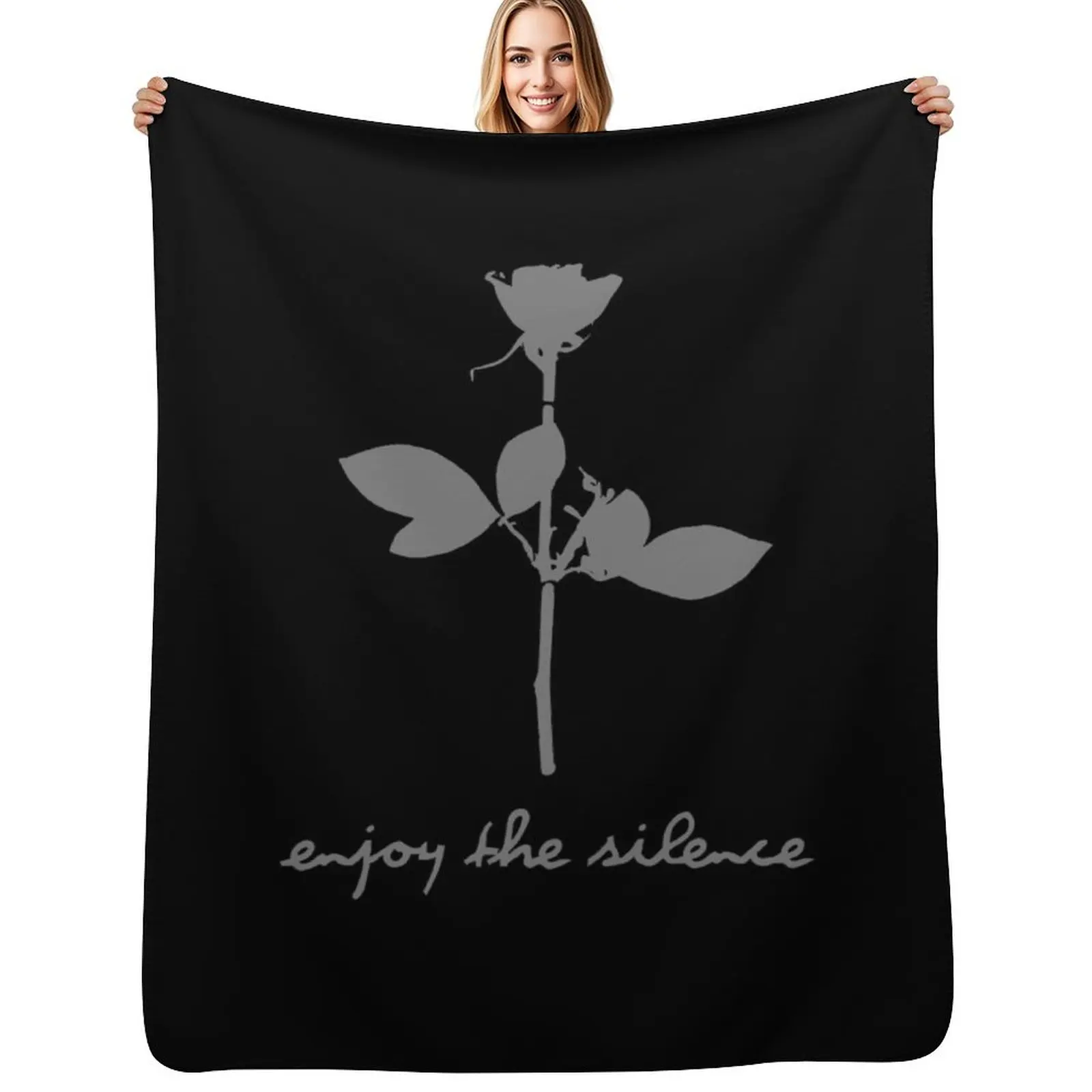 

Enjoy the silence Throw Blanket Decorative Sofas Soft Plaid Cute Plaid Flannels Blankets