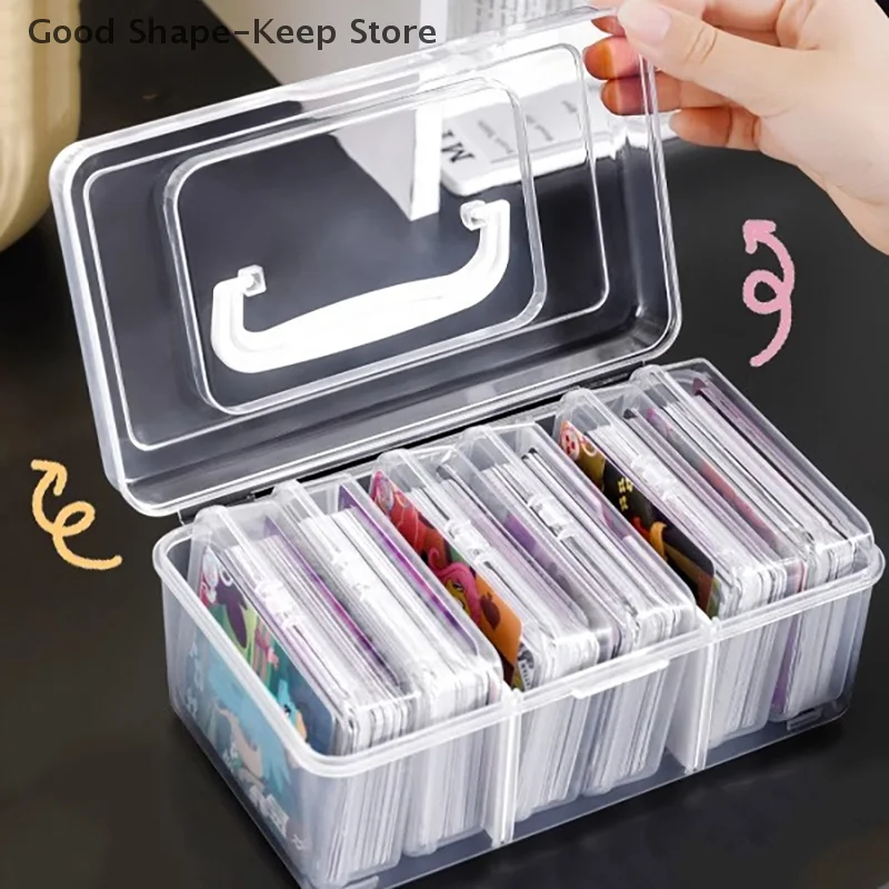Clear Storage Container for Small Cards, Desk Organizer, Stationery Classification Box