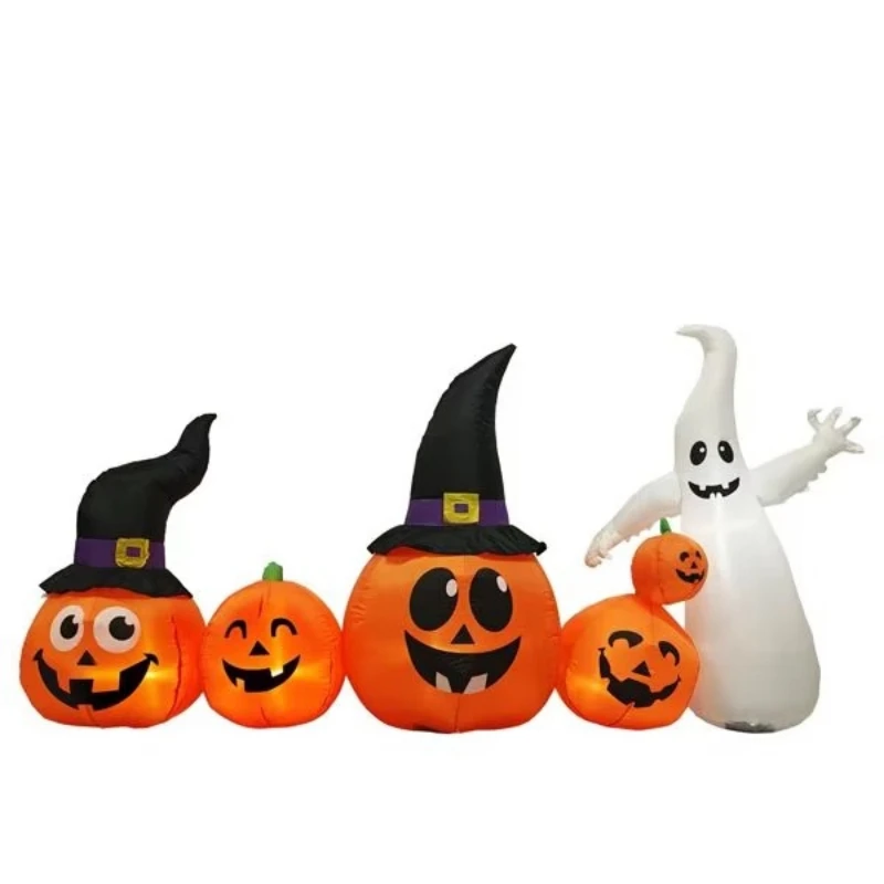 Halloween inflatable outdoor decorations, long-lasting LED lights glowing pumpkins and ghost models