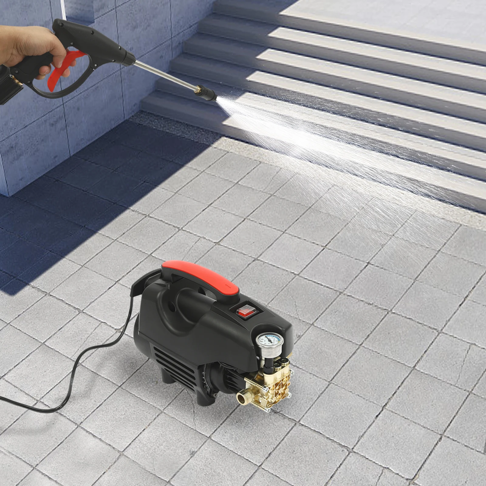 High-Pressure Washer with Accessories,Cleaner for Car, Patio & Garden,  Electric Pressure Power Washer 10m High-pressure Tube