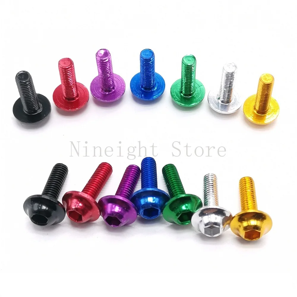 Image of 10 Stück M5 M6 ISO7380.2 Aluminium Bunte Halbrunde Flanschschrauben mit Unterlegscheibe und Innensechskant