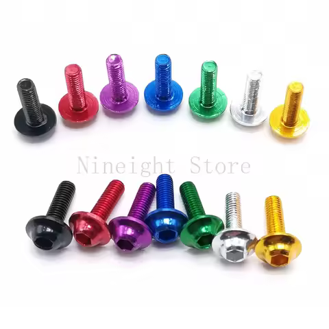 10pcs M5 M6 ISO7380.2 aluminum colourful Half Round Button Flange Head With Washer Inner Hex Socket Allen Screw