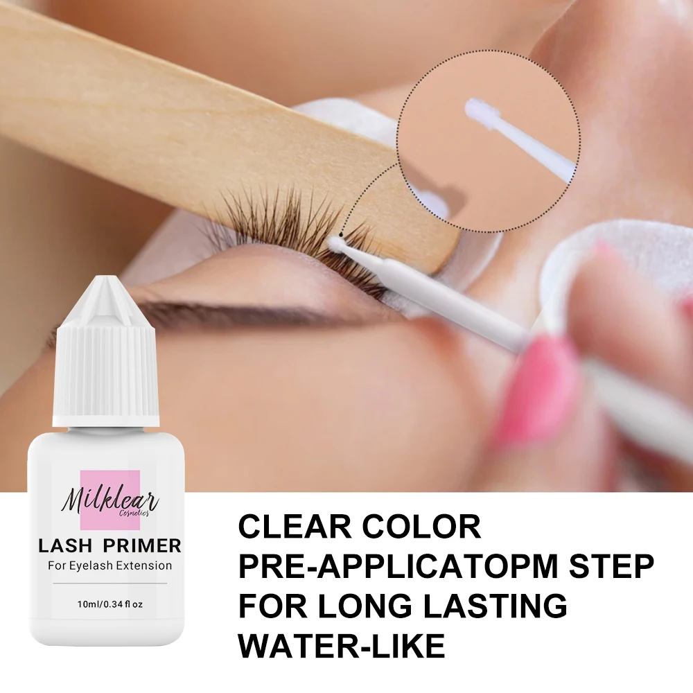 10ml Eyelash Glue Primer for Lash Extensions Longer Retention Lash Extension Primer Natural Oil and Protein Oil Remover