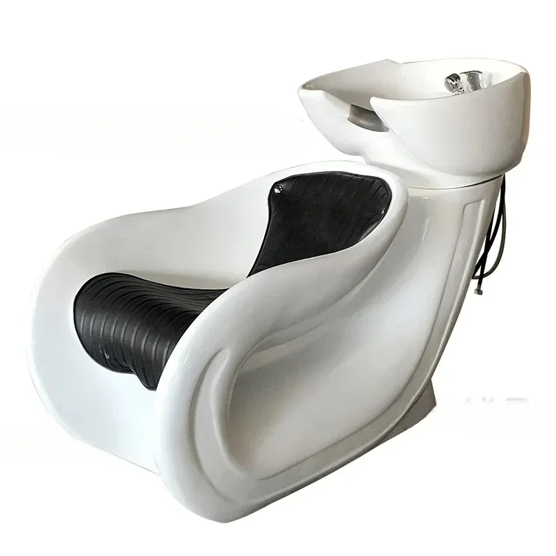 Shampoo Chair FRP Hair Salon Ceramic Basin Massage Half Lying Flushing Bed