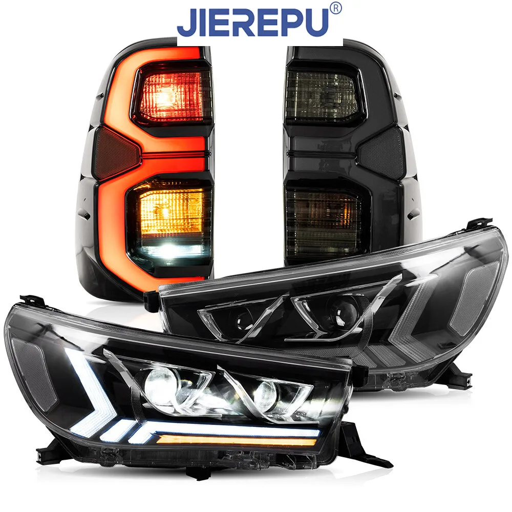 

1 пара светодиодных фар с указателями поворота + полные задние фонари для Toyota Hilux/Vigo Sequential 2015-2019 гг.