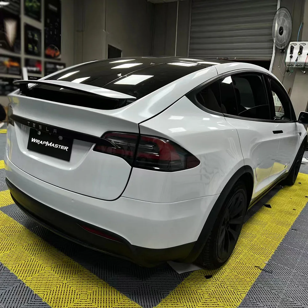 Easy to Install Premium PET Car Wrap Stretchable Air Release Auto Vinyl Car Body Film removable Sparkle White