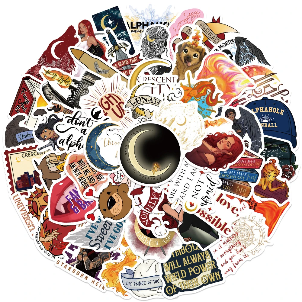 10/30/50 قطعة كول الهلال مدينة الكرتون ملصقات رواية الشارات مقاوم للماء الكتابة على الجدران Skateboard بها بنفسك لوح التزلج المحمول الهاتف ملصق بالجملة