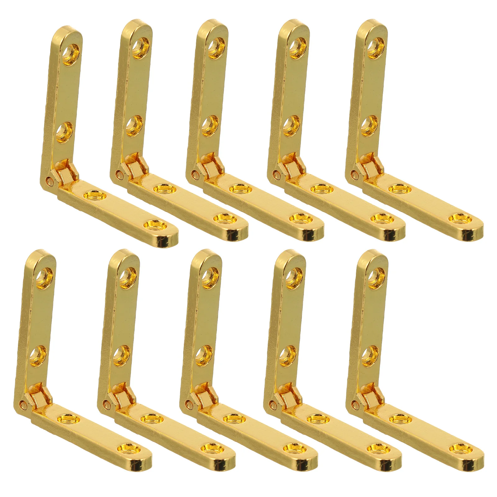 10 Pcs Gold Decor Wooden Box Hinge Zinc Alloy Hinges Folding Decorative Shell Chest Case Golden