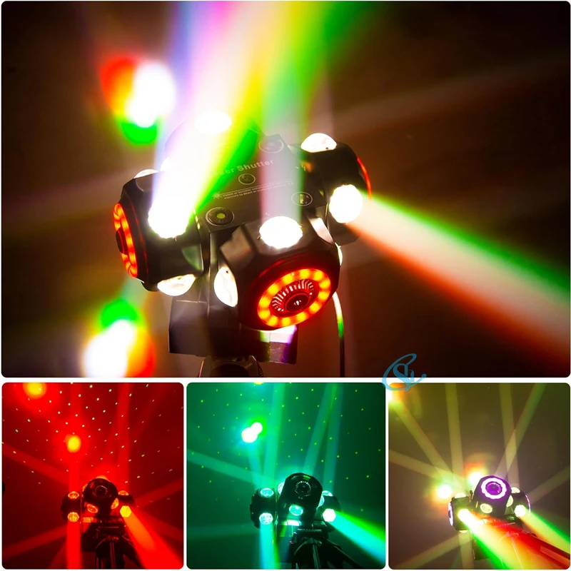 Disco Stage Party Lamp 16*10W Rgbw 4 In 1 Led Moving Light Rotating DJ Laser Beam Lighting 180W Adds 4 Led Aperture