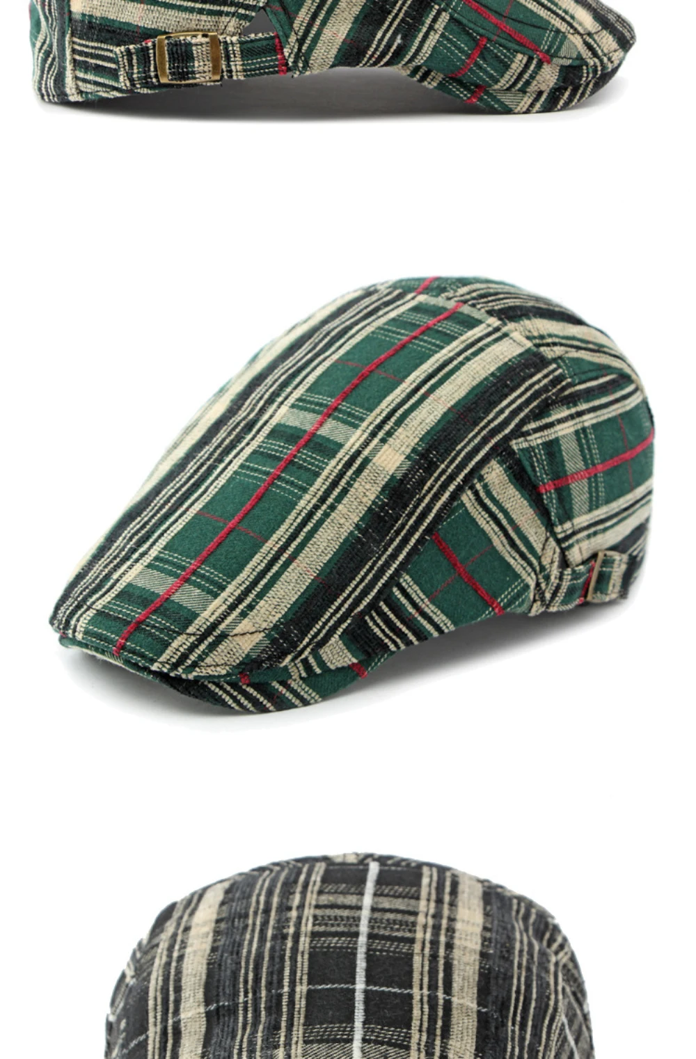 HT4316 Baskenmützen Warme Herbst-Winter-Baskenmützen für Männer und Frauen Künstler Maler Gestreifte Baskenmütze Männlich Weiblich Verstellbare Ivy-Flachmütze – Detail 7