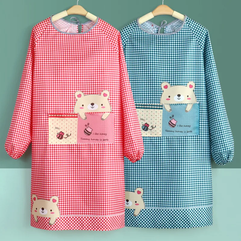 Kitchen Aprons Housework cleaning Protective Apron Cartoon Bear Apron Women Restaurant Cooking Baking Overalls Clean Aprons