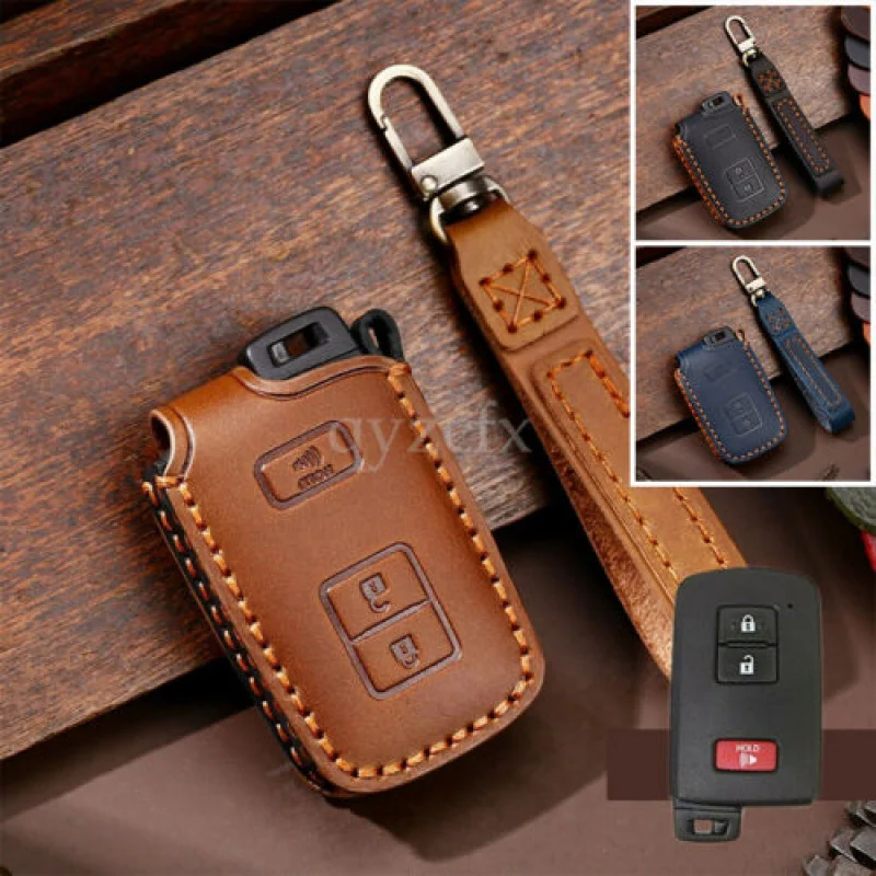 

A+ Genuine Leather Car Key Fob Case Cover For Toyota Avalon Tacoma Camry Corolla