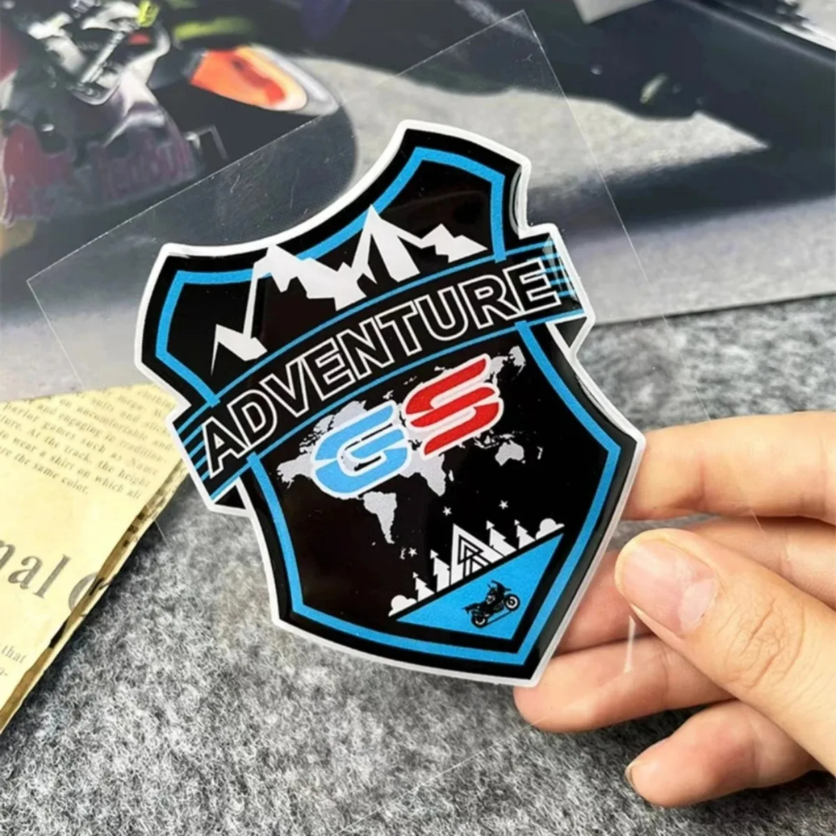 Adventure Emblem 3D Epoxy Resin Motorcycle Stickers Moto Body Windshield Accessories Decals for ADV160 V-Strom GS Tenere 500X