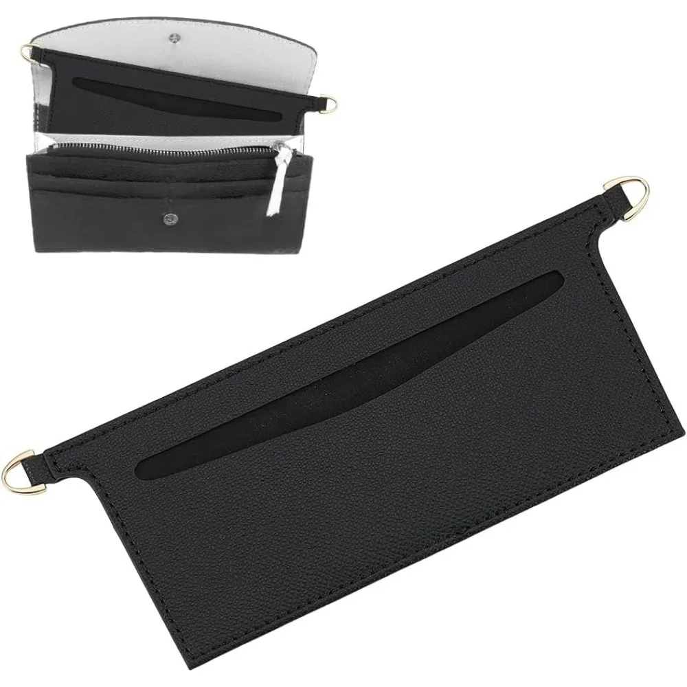 

PU Leather Microfibre Purse Insert Organizer Conversion3.14x 6.49 Inch Fiber Leather Bag Organizer Inserts with Alloy D Rings