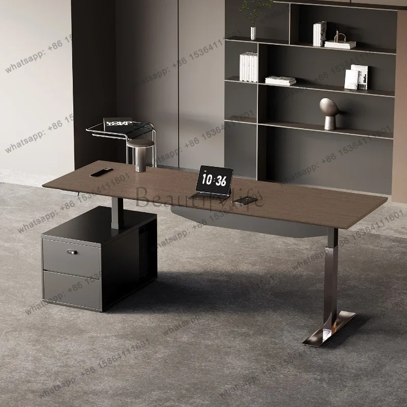 PG Modern Wooden Office Desk Luxury Drawer Decoration Standing Executive Office Desk European Design Scrivania Salon Furniture