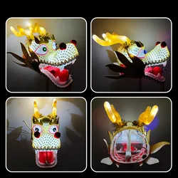 Red Black White Blue Chinese Dance Dragon Head With LED Light Fitness Dragon Dance Accessories Novelty Toys (Not Include Body)