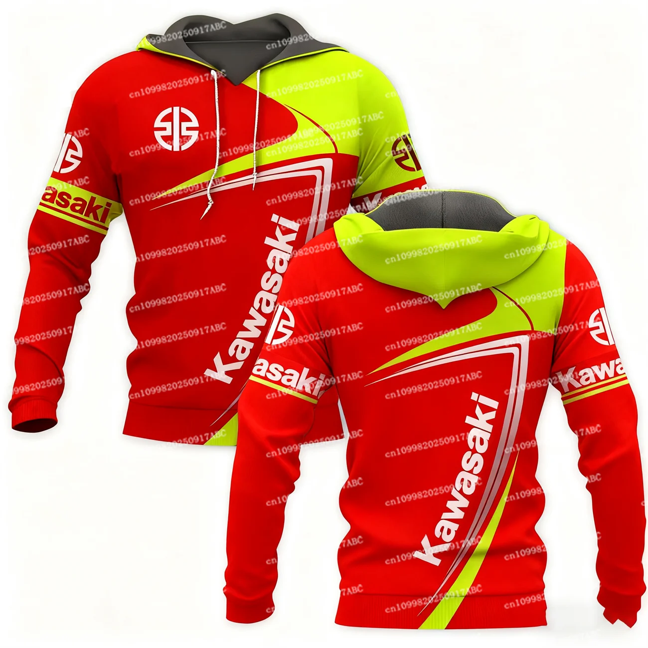 

（Kawasaki ）Men's Hoodie Kawasaki Hooded spring and autumn Print Kawasaki Ninja Motorcycle Pullover Extreme Sports Unisex Hoodie