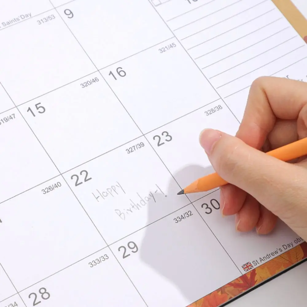 With Hanging Hole 2025 Monthly Wall Calendar Rectangular American Theme Month Calendar Large Size Daily Schedule Calendar Gift