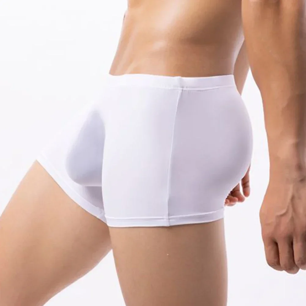 سراويل داخلية قابلة للتنفس من الحرير الجليدي للملاكمين ليلاً للنوم ملابس داخلية للرجال من نسيج النايلون بلون سادة مناسبة لجميع المواسم