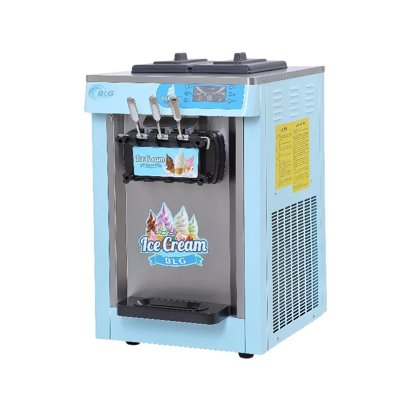 Commercial Automatic Stainless Steel Vertical Ice Cream Machine 3 Flavor Soft Serve Maker New for Shop Ice Cream Machine