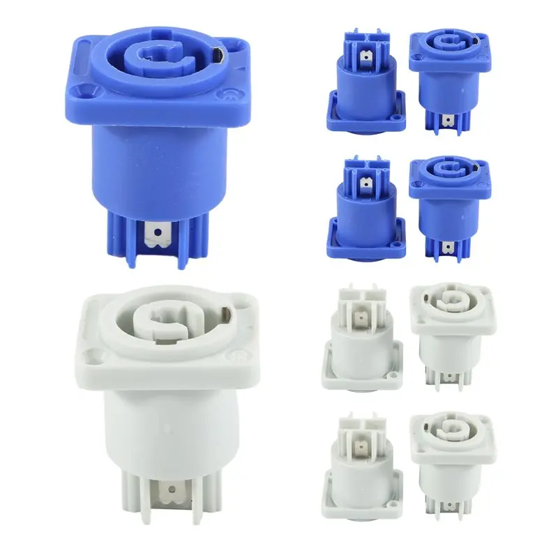 N91R-10Pcs 3 PIN 20A 250V AC Powercon Connector Socket NAC3MPA-1 NAC3MPB-1 Output Connector Blue And Grey White