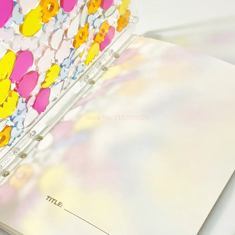 Cuaderno acrílico transparente y Visible, papelería creativa Diy, cuaderno A7/A5, cuaderno de hojas sueltas de arena movediza, suministros para