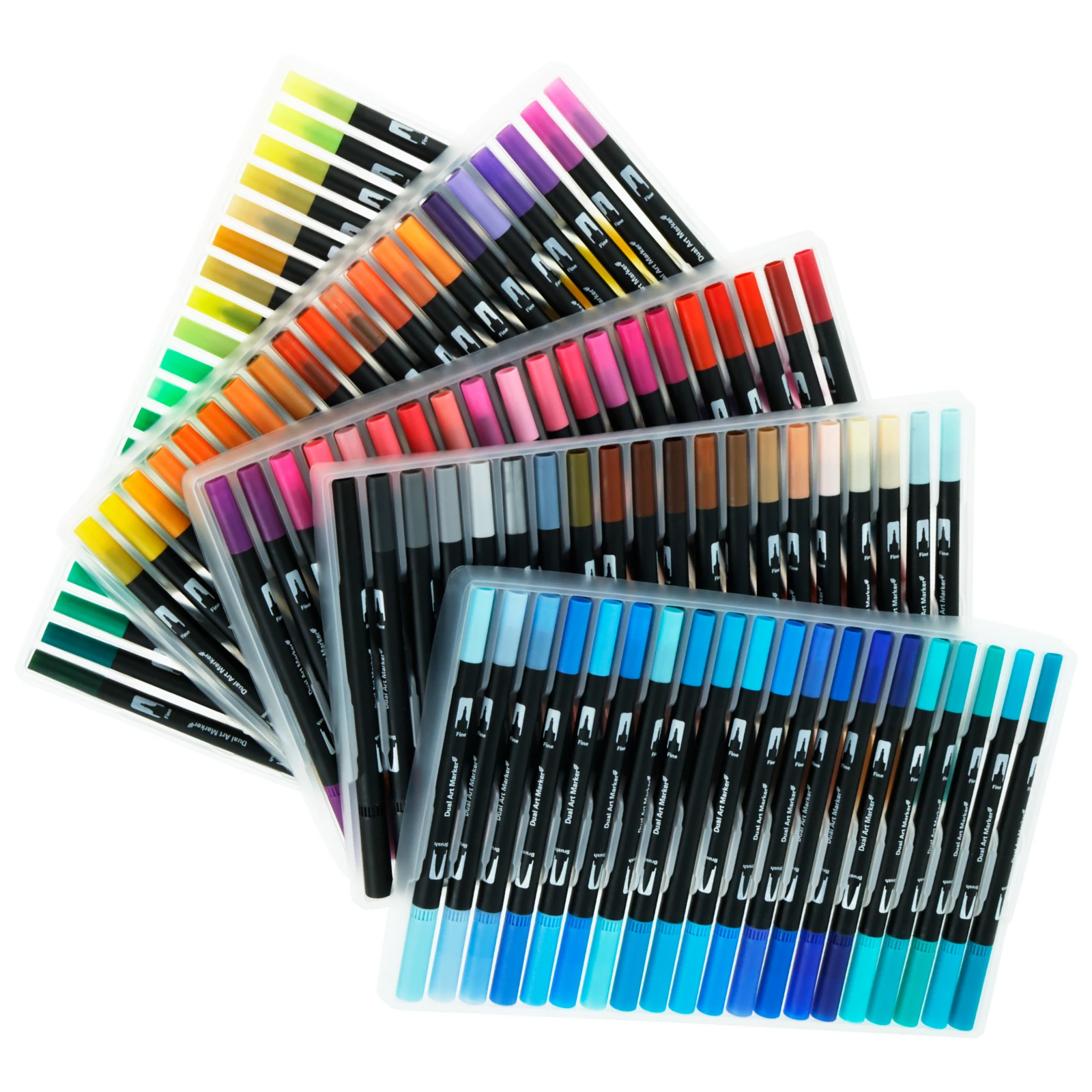 60 Colors / 100 Colors Double Tip Brush Pens Washable Double Brush Marker Pens Multifunctional Art Markers Set Practical Paint