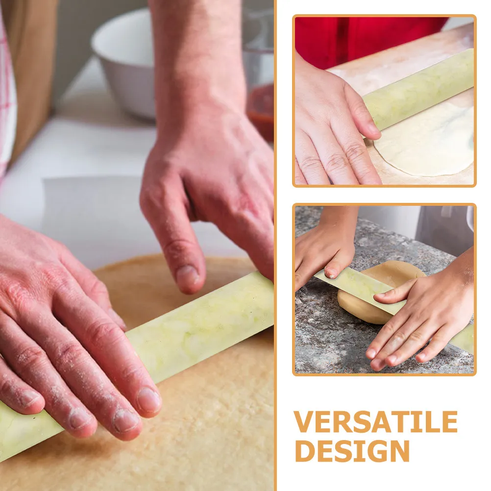 Rodillo de amasar de jade natural con agarre ergonómico, superficie lisa, fácil de limpiar, multifuncional, para wontons y repostería